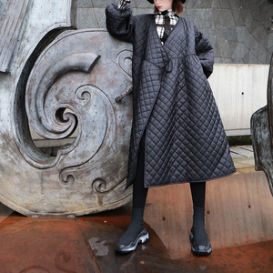 <span class=keywords><strong>Manteau</strong></span> en coton surdimensionné 528, hiver, vintage, manches lanternes, gaufrage, <span class=keywords><strong>long</strong></span> <span class=keywords><strong>manteau</strong></span> en coton coréen pour femmes - Product Image 5