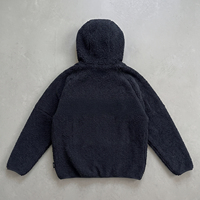 Sweat à capuche tendance pour homme, personnalisé par le fabricant, de haute qualité, en molleton épais bleu marine, à demi-zip, coupe ample et décontractée