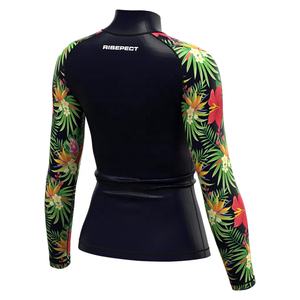 Maillot de bain de surf noir à manches longues pour femme, protection anti-UV, style Flower Diving - Product Image 4