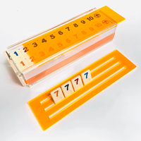 RAYYI Nouveauté : Jeu de Rummy à Six Joueurs en Lucite avec Supports en Acrylique Orange