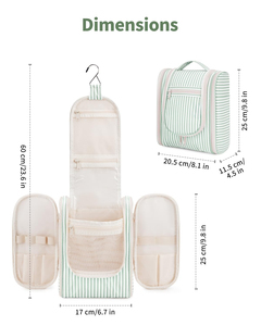 Bolsa <span class=keywords><strong>de</strong></span> Aseo Colgante <span class=keywords><strong>con</strong></span> Rayas Verdes para Mujer, Bolsa <span class=keywords><strong>de</strong></span> Viaje para Artículos <span class=keywords><strong>de</strong></span> Aseo, Bolsa <span class=keywords><strong>de</strong></span> <span class=keywords><strong>Maquillaje</strong></span>, Organizador <span class=keywords><strong>de</strong></span> Cosméticos - Product Image 4