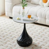 Table basse nordique en roche, table d'appoint de canapé moderne et simple, petite table d'angle de balcon, table de chevet de luxe légère en métal
