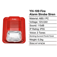 Sirène d'alarme incendie YH-109 avec lumière stroboscopique 115 dB IP55 3 tons DC24V (12V en option) Avertisseur sonore d'incendie stroboscopique
