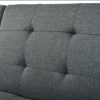 Sofá Cama Convertible de 63 Pulgadas, Color Gris, Respaldo Ajustable en 5 Posiciones, Sofá Moderno para Sala de Estar