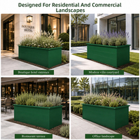 SEEYES Bac à plantes rectangulaire en métal galvanisé vert, grand pot de fleurs d'extérieur, jardinière commerciale, vente en gros d'usine OEM