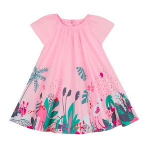 Ventes en gros au Bangladesh, robes pour filles, robes pour enfants, robes à volants en mousseline de soie à fleurs, style halter, été 2020 - Product Image 1