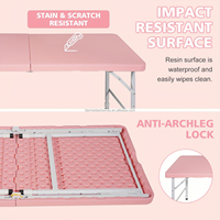 Table de camping pliante portable moderne de 4/6/8 pieds, légère, en fer, mobilier d'extérieur, imperméable, empilable, en plastique