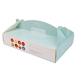 Folding Custom Design Dessert Packaging Brownies Puff Box Donut Bakery Paper Box Packaging