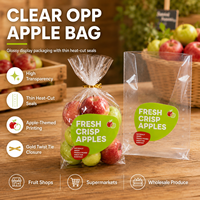 Bolsa de OPP de Grado Alimenticio, Transparente, con Base Reforzada, Perforada, Antivaho, para Empacar Manzanas y Frutas, Resistente a Desgarros