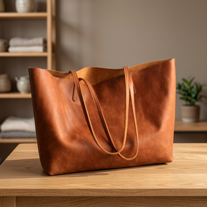 Compre en Línea Bolsos de Mano de Cuero Genuino de Lujo BS International, Bolsos de Moda para Mujer, Gran Capacidad, Impermeables, Duraderos, con Cierre de Cremallera Doble - Product Image 1