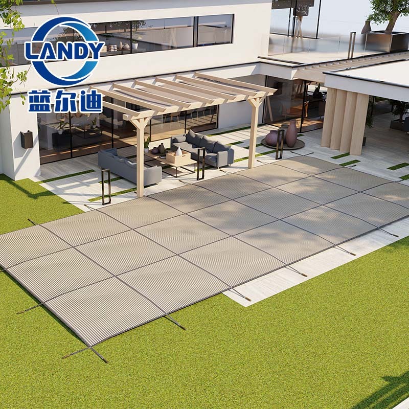 Brown safety pool cover