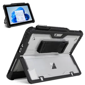 Custodia per armatura trasparente antiurto per Microsoft Surface Pro 8 13 pollici con supporto girevole per cinturino a mano