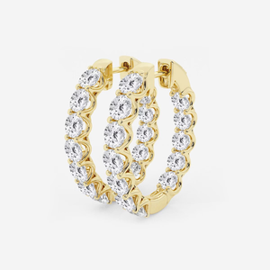 ต่างหูแบบห่วงทรงวงรีประดับเพชรทรงกลม 8 กะรัต ผลิตในห้องปฏิบัติการ ดีไซน์หรูหราสำหรับโอกาสพิเศษ สง่างาม - Product Image 6