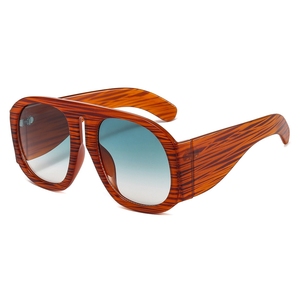 Bán buôn quá khổ thời trang Ins phong cách kính mát cho phụ nữ wraaparound PC khung thí điểm thiết kế của nam giới Shades - Product Image 3