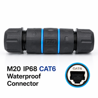 Acoplador RJ45 Impermeable IP68 M20 Cat6, Conector de Red para Exteriores, Tipo Corto, 10Gbps, Extensor Ethernet Blindado de Aleación de Zinc
