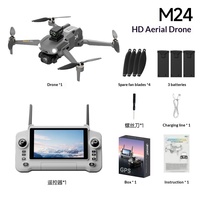 Drone GPS M24 avec caméra 8K, retour automatique à la base, écran FPV, télécommande, quadricoptère pliable sans balais pour adultes et débutants