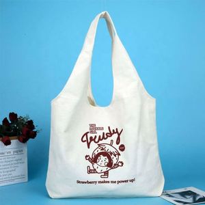Sac fourre-tout en toile de coton écologique de 12 oz, couleur beige naturelle, avec logo personnalisé imprimé et poignées spacieuses, vente en gros - Product Image 1