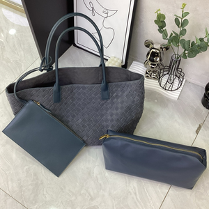 Bolsos de mano de piel de vaca esmerilada Bolsos de mano de mujer de cuero genuino Bolsos de hombro Bolsos de cuero de gamuza de moda informal <span class=keywords><strong>para</strong></span> mujer - Product Image 1