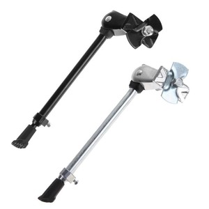 Soporte central ajustable de aluminio para bicicleta con liberación rápida para soporte de estacionamiento de bicicleta de montaña, color plateado y negro - Product Image 1