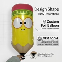 Ballon en aluminium Mylar personnalisé pour la rentrée scolaire, ballon en feuille de métal mignon de dessin animé pour la décoration de la salle de classe des enfants, fournitures pour fêtes