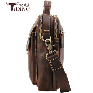 Tiding Men's Messenger <b>Bag</b> Genuine Leather Small Crossbody <b>Bag</b> Durable Outdoor Casual Style - Product Image 2
