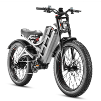 Vélo de montagne électrique 60V 70Ah avec batterie au lithium, 26 pouces, double moteur sans balais, 7 vitesses, pneus larges, suspension intégrale, vélo de neige