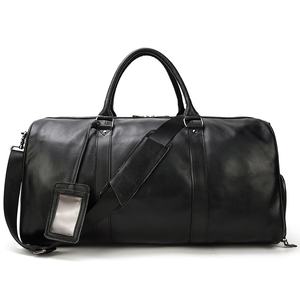 Sac de voyage en cuir de vache véritable pour homme, vente en gros personnalisée, style vintage, sac de sport imperméable avec fermeture éclair, sac de sport à bandoulière - Product Image 6