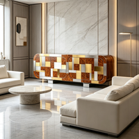 Aparador de Metal de Arte Moderno y Lujoso, Mueble de Almacenamiento para Sala de Estar, Mueble Decorativo para Vestíbulo de Villa/Casa de Lujo, Hecho a Medida