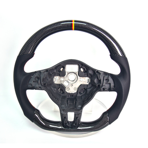 Volante Deportivo de Fibra de Carbono Forjado Modificado TUONI para <span class=keywords><strong>Volkswagen</strong></span> <span class=keywords><strong>Golf</strong></span> 6 <span class=keywords><strong>GTI</strong></span>, Ensamblaje de Volante con Cuero Perforado de Gamuza de Terciopelo - Product Image 1