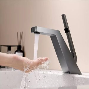 Nóng lạnh Brass <span class=keywords><strong>Basin</strong></span> Vòi vuông Thác phòng tắm Mixer sàn gắn với gốm van lõi nhà bếp Chậu rửa sử dụng biệt thự - Product Image 5