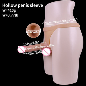 Delove Dildo Hueco Portátil para Mujeres, de Silicona, con Sujetador para Pantalones, Simulación de Dildo Sólido con Correa, Color Carne, Resistente al Agua - Product Image 3
