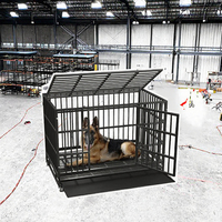 Cage à chien pliable en fer, empilable, solide, respirante, en gros