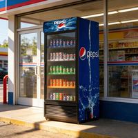 Réfrigérateur de Magasin Rebirth, Vitrine Réfrigérée pour Boissons, Présentoir Réfrigéré pour Cola et Pepsi
