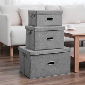 Non-woven Fabric Home Organizer Portable Folding Storage Cube Set Storage <b>Boxes</b> & Bins - Product Image 4