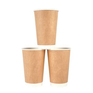 Gobelet en papier kraft à double paroi écologique, de qualité alimentaire, jetable, isolé, pour café, gobelet en papier kraft vierge pour boissons chaudes - Product Image 4
