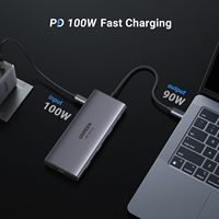 UGREEN Revodok Pro 109 USB-C Hub 10Gbps USB 3.1 4K für 100W PD 9 Anschlüsse SD/TF-Leser Gigabit Ethernet für MacBook Pro/Air iPhone