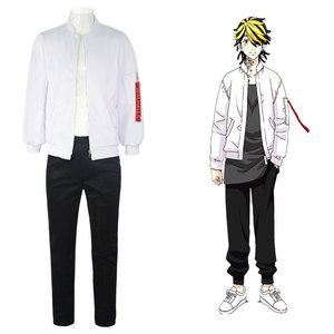 Chaqueta Hagami Ichitora, Disfraz <span class=keywords><strong>de</strong></span> Cosplay para Hombre, Estilo Anime, Chaqueta Bomber Blanca con Parche Rojo, Inspirada en <span class=keywords><strong>Tokyo</strong></span> <span class=keywords><strong>Revengers</strong></span> - Product Image 1