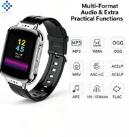 Montre connectée S11C avec enregistreur vocal, enregistrement à une touche, activation vocale, horodatage, compteur de pas pour les réunions d'affaires et le travail de bureau