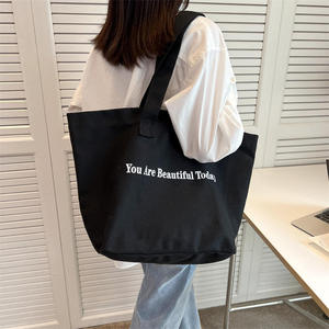 Thường Dày Canvas Tote Túi Đồng Bằng Màu Trắng Tái Sử Dụng Mua Sắm Hàng Tạp Hóa Vai Túi Biểu Tượng Tùy Chỉnh Thân Thiện Với Môi Gấp Màn Hình In Ấn - Product Image 2