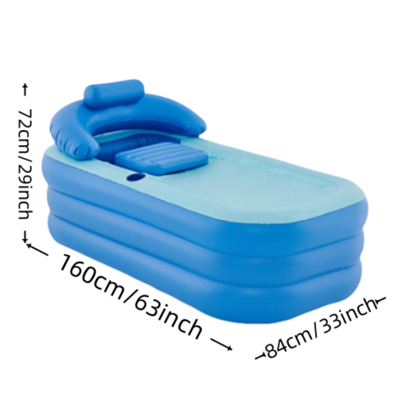 Blue large inflatable bathtub