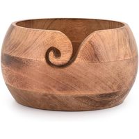 Grand support à fil en bois avec trous pour le tricot, avec boîte de marque et motif tourbillonnant, pour la fidélisation des clients
