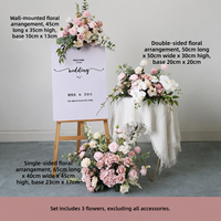 Fleurs artificielles roses pour mariage Zone d'accueil Photo Zone Fond Mur Arche Proposition Suspendus Fleurs murales Fleurs décoratives