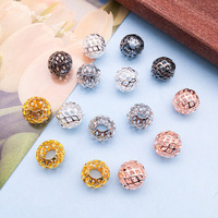 Perles entretoises en laiton filigrané de 8 mm avec trou de 3 mm pour la fabrication de bijoux et les loisirs créatifs