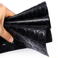 Tapis de sol en caoutchouc noir flexible, antidérapant, imperméable, résistant à l'usure, avec boutons à monnayeur, pour allées de jardin, en rouleau, 3 mm, vente chaude
