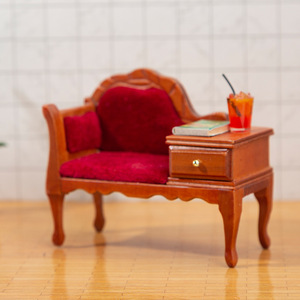Muebles de madera en miniatura DIY a escala 1/12 para casa de muñecas decoraciones para sala de estar sofá colapso pocos adornos de cajones en el pecho - Product Image 3