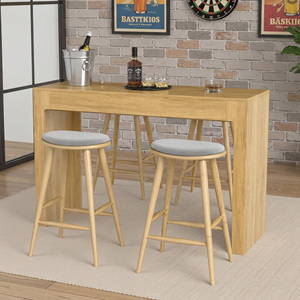 Premium Modern Commercial <b>Bar</b> Durable Wood Top Octagonal <b>Table</b> Wear-resistant High <b>Dining</b> Counter Stable Structure Restaurant - Product Image 1