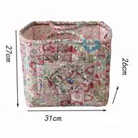 Panier de rangement pliable et portable en tissu floral fait main pour sous-vêtements et articles ménagers divers – Vente en gros