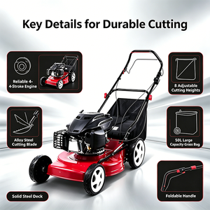 <span class=keywords><strong>Tondeuse</strong></span> à <span class=keywords><strong>gazon</strong></span> à essence 7HP 173CC, moteur 4 temps, autotractée, bac de 50L, plateau en acier durable, outil de jardinage DIY - Product Image 6