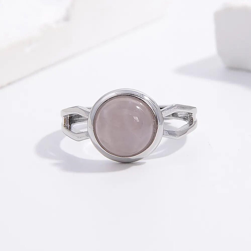 Pink Crystal Gemstone Jewelry Custom Jewelry Manufacturer Casting Stainless Steel Plain Stainless Steel Jewelry