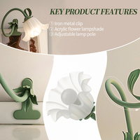 Lampe de table à fleurs Lampe de lecture LED Veilleuse à fleurs Décor de chevet Éclairage de salon Lampes de table Décoration de la maison